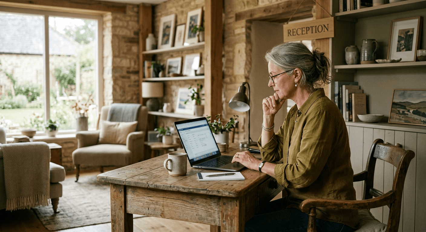 Betreiberin arbeitet strukturiert an ihrem Marketingplan